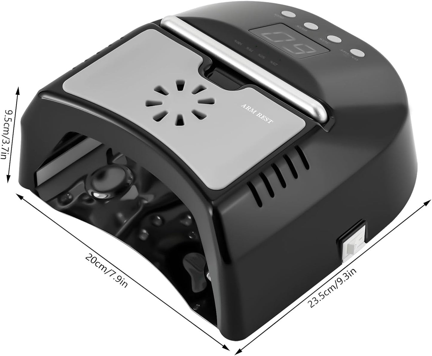 Cordless 72W UV LED Nail Lamp Rechargeable Nail Dryer+Fan for Gel Nails,Pedicure for Salon Home Nail Art(Black)