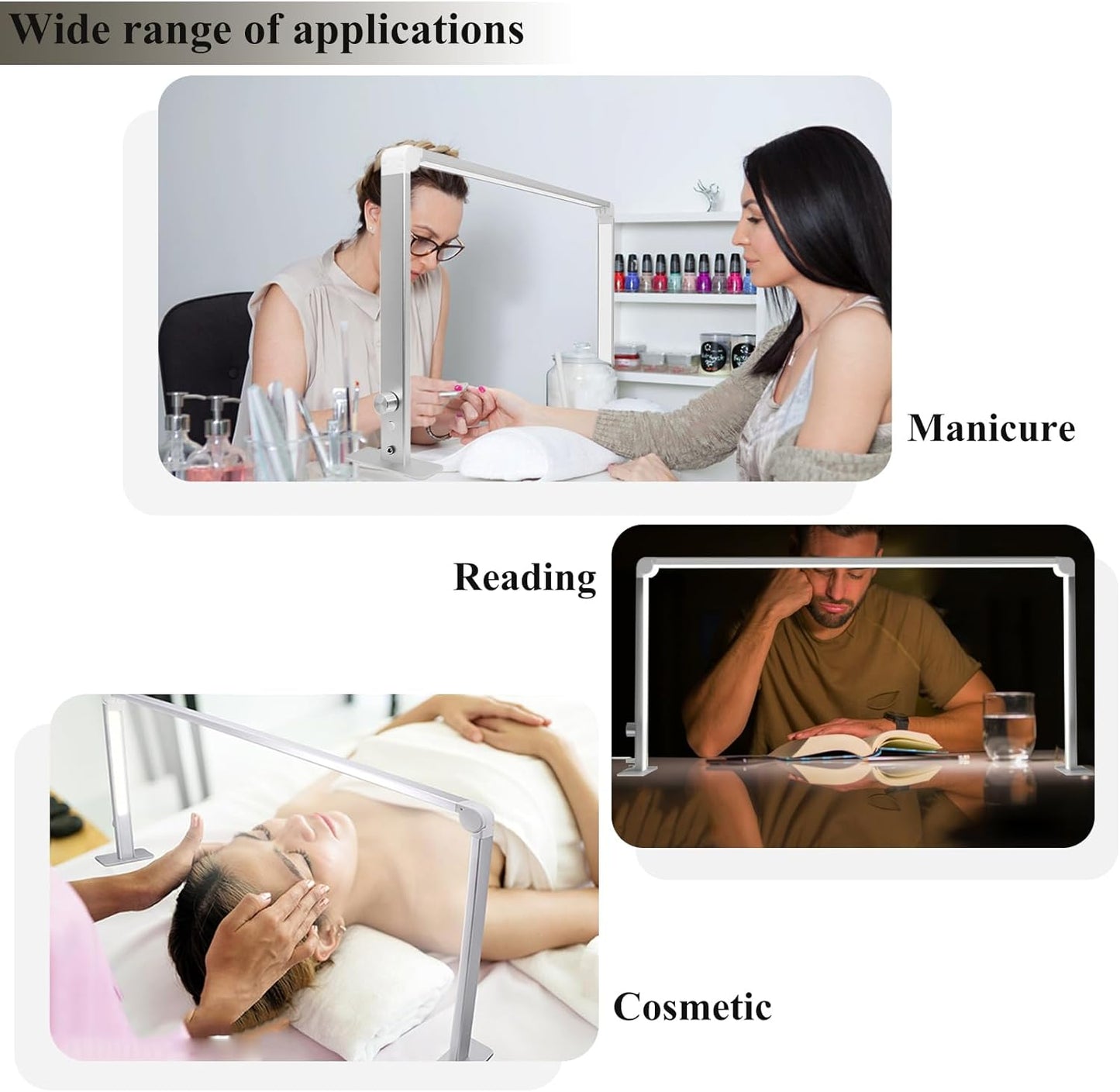 Half Moon Nail Desk Lamp,Nail Tech Lamp,Led Nail Tech Lamp,Led Manicure Desk Lamp,With 3 Color Temperature 3000K-6500K and Dimmable Brightness,Pink