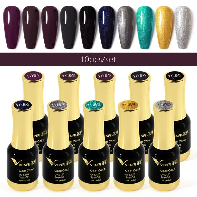 12Ml Nail Gel Polish Gorgeous Color on Top Great Coverage Nail Salon Used Soak off UV LED Gel Fall Nails Color Set
