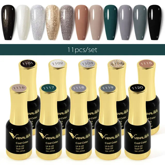 12Ml Nail Gel Polish Gorgeous Color on Top Great Coverage Nail Salon Used Soak off UV LED Gel Fall Nails Color Set