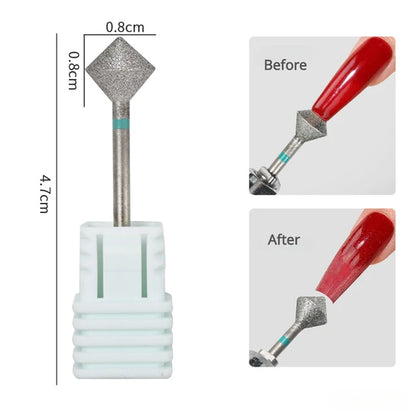 1Pc Diamond Nail Drill Bit Milling Cutter for Cuticle Clean Gel Overflow Removal Manicure Pedicure Tool