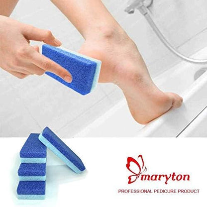 Foot Pumice Stone for Feet Hard Skin Callus Remover and Scrubber (Pack of 4) (Blue)