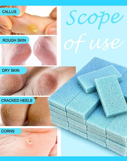 Disposable Foot Scrubber Pumice Pads, Pedicure Pumice Stone Dead Skin Callus Remover for Feet, 40Pcs (Blue Medium Coarse)