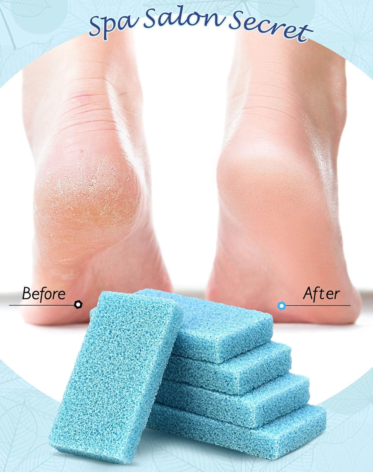 Disposable Foot Scrubber Pumice Pads, Pedicure Pumice Stone Dead Skin Callus Remover for Feet, 40Pcs (Blue Medium Coarse)